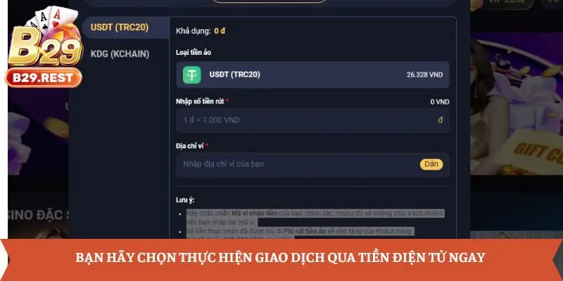 Bạn hãy chọn thực hiện giao dịch qua tiền điện tử ngay 